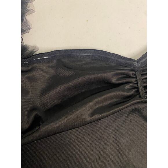 Zara Dress Black Velvet Tulle Balloon Sleeves Mini Off Shoulder Size Medium - Picture 13 of 16